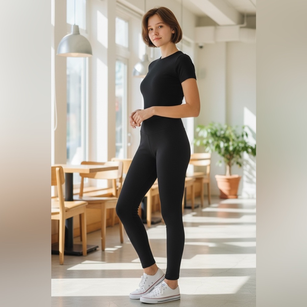 NWT OFFLINE by Aerie High-Waisted Black Leggings Size 7/8